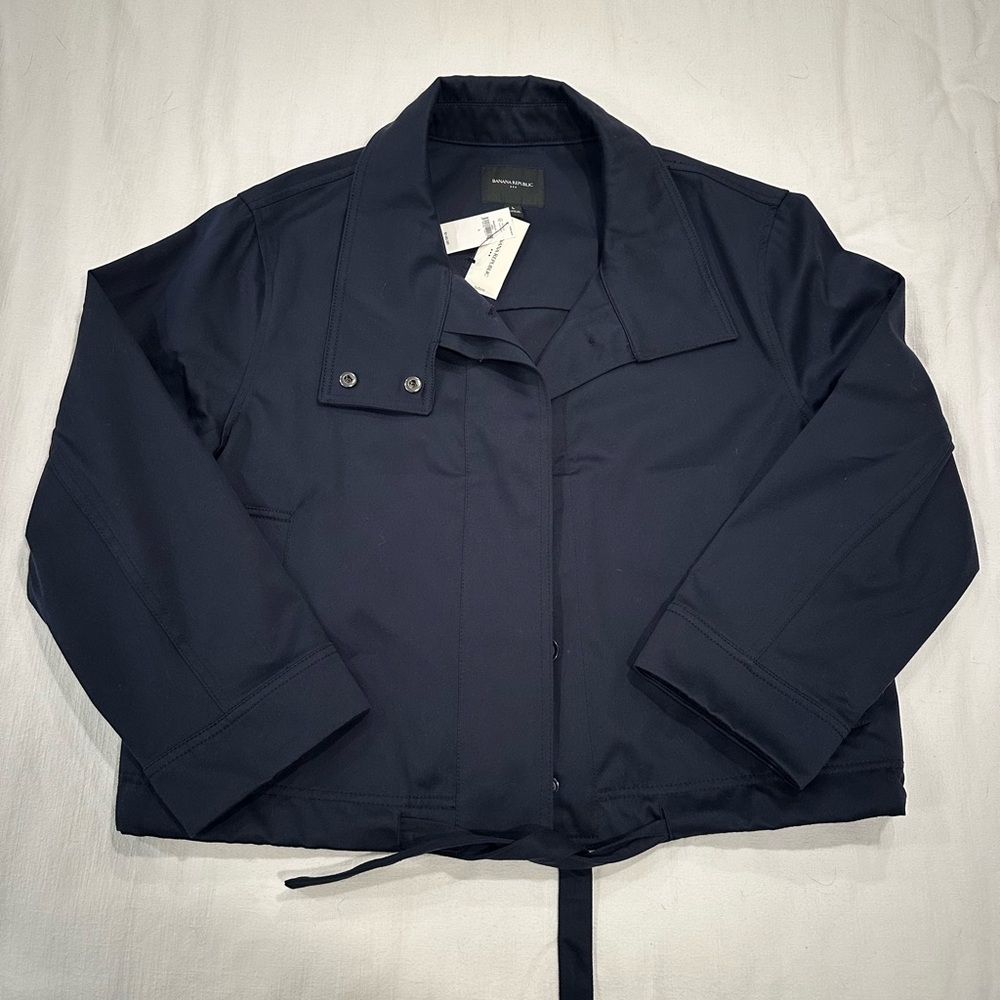 NWT Banana Republic navy cotton twill jacket, size L